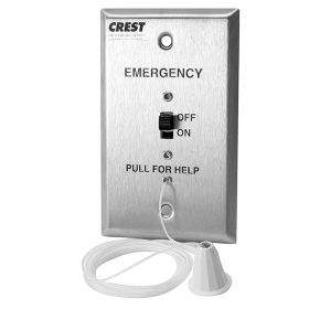 Nurse Call Pullcord Bath Station, Crest Replacement for Jeron EC-300, for Dual Status Systems, 1-Gang