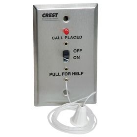 Nurse Call Pullcord Station, Crest Replacement for Jeron EC-300, for Dual Status Zoned Systems with Call Placed Light, 1-Gang