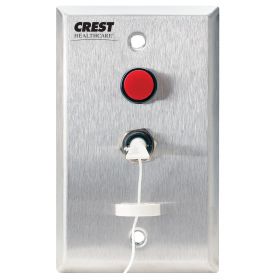 Nurse Call Pullcord Station, Crest Replacement for Edwards, 1-Gang