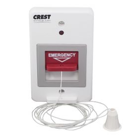 Nurse Call Emergency Bathroom Pullcord Station, Crest Replacement for Dukane, 1-Gang