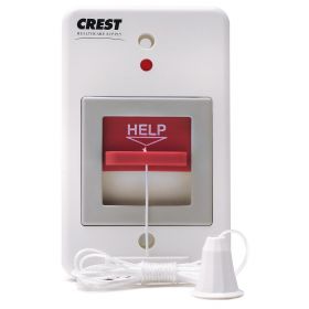 Nurse Call Bathroom / Emergency Pullcord Station with CleanCord, Crest Replacement for Dukane ProCare2000, Waterproof, 1-Gang