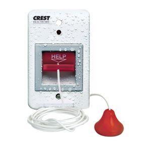 Nurse Call Pullcord Station with CleanCord, Crest Replacement for Rauland, 1-Gang