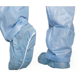 Spunbond Polypropylene Smooth-Bottom Shoe Covers, Blue, Size XL