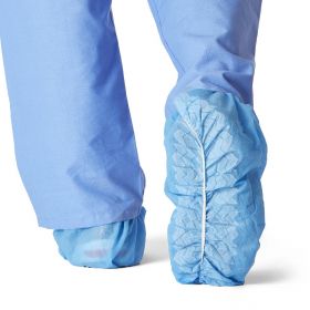 Spunbond Polypropylene Nonskid Shoe Covers, Blue, Size Regular / Large nimmed
