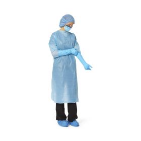 Polyethylene Gowns with Thumb Loop, Blue, Size XL