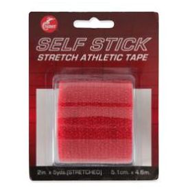 Self Stick Stretch Athletic Tape, Red, 2"