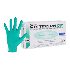 Gloves chloroprene criterion cr latex-free pf sz 8.5 x-large ns green 90/bx, 10 bx/ca, crpc60dg-xlbx