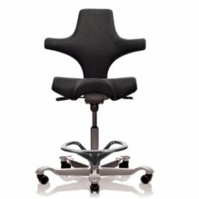 Ergo Chair with Foot Ring for Sonography, Black