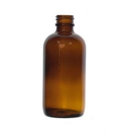 Amber Glass Boston Round Bottle Without Cap, 1 oz., Carton