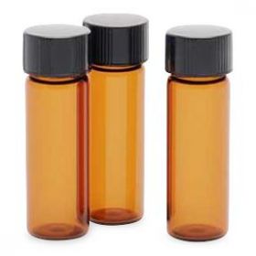 Amber Screw Thread Vial with Phenolic Cap and PTFE Liner Attached, 28 x 57 mm