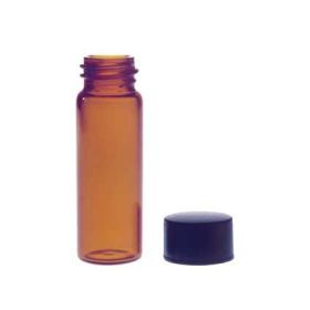 Amber Screw Vial with Cap and White Liner Unattached, 15 x 45 mm, 13-425, 1 Dram