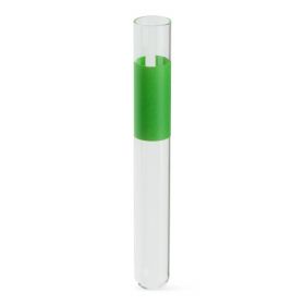 Borosilicate Glass Tubes with Branded Labels 3/4" from Open End, 10 x 75 mm, Yellow