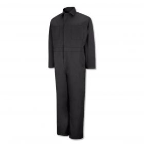 Twill Action Back Coveralls, 65% Polyester/35% Cotton, Black, Size 54 Long