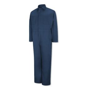 Twill Action Back Coveralls, 65% Polyester/35% Cotton, Navy, Size 36 Regular