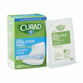 CURAD Sterile Nonstick Pad with Adhesive Tabs, 2" x 3", 20/Box