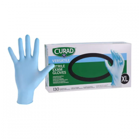 Gloves exam curad powder-free nitrile x-large blue 130/bx, 10 bx/ca, cur9317bx