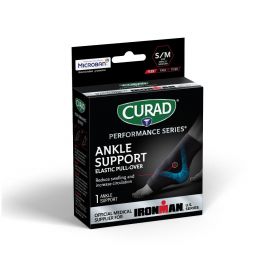 CURAD Performance Series IRONMAN Elastic Pull-Over Ankle Support, Size S / M, CURIM2610SMHH