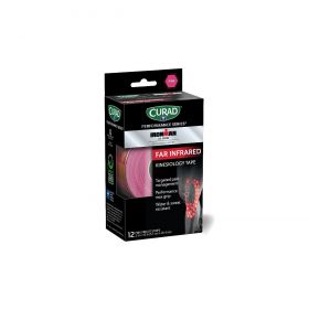 CURAD Performance Series IRONMAN Far Infrared Kinesiology Tape, Pink, 2" x 10", CURIM5066H