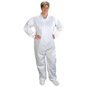 Coveralls with Tapered Wrists and Ankles, White, Size Large