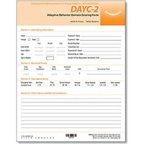 DAYC-2: Adaptive Behavior Domain Scoring Forms (25)
