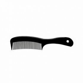 Black Comb with Handle, 6.5" Long