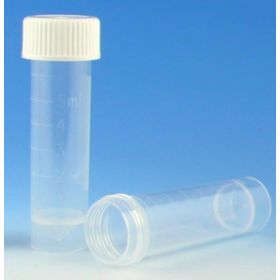 Polypropylene Graduated Self-Standing Transport Tube with Conical Bottom, 5 mL, Green Cap