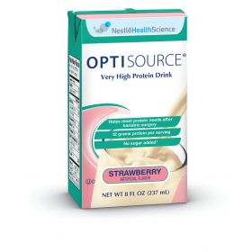 Optisource High Protein Nutritional Supplement, Strawberry, 8 oz. Tetra