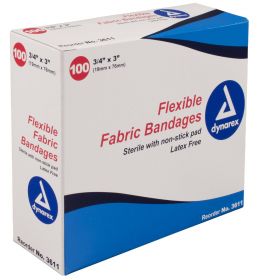 Adhesive Fabric Bandages by Dynarex Corporation DYA3612