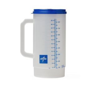 Insulated Carafe with Graduations, Clear with Blue Lid, 32 oz.
