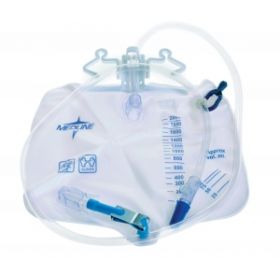 Drainage Bag, 2, 000 mL, Anti-Reflux Device with Metal Clamp