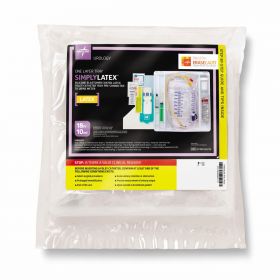 One-Layer Tray with 400 mL Urine Meter with 2, 500 mL Drain Bag and Silicone-Elastomer Coated Latex Foley Catheter, 18 Fr, 10 mL