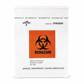 Zip-Style Biohazard Specimen Bag with Pocket, 12" x 15"
