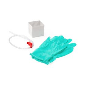 Suction Catheter Kit with 2 Gloves, Whistle Tip, 18 Fr, 200 mL Cup