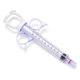 Thumb Ring Plunger Style Control Syringe with Narrow Barrel and Rotating Male Adaptor Fitting, 10 mL