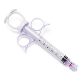 Thumb-Ring Plunger-Style Control Syringe with Narrow Barrel and Rotating Male Adapter Fitting, 6 mL