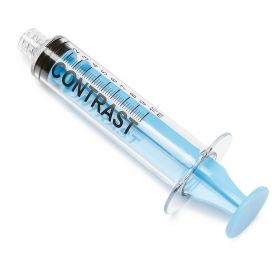 Sterile High-Pressure Pre-Labeled Contrast Syringe with Fixed Male Luer Lock Fitting, 10 mL, Blue