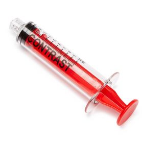 Sterile High-Pressure Pre-Labeled Contrast Syringe with Fixed Male Luer Lock Fitting, 10 mL, Red