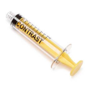 Sterile High-Pressure Pre-Labeled Contrast Syringe with Fixed Male Luer Lock Fitting, 10 mL, Yellow