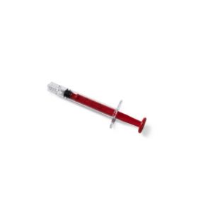 High-Pressure Polycarbonate Medication Syringe with Fixed Male Luer Lock Fitting, 1 mL, Red