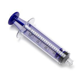High-Pressure Polycarbonate Medication Syringe with Fixed Male Luer Lock Fitting, 20 mL, Purple