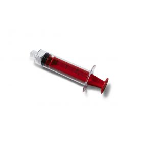 High-Pressure Polycarbonate Medication Syringe with Fixed Male Luer Lock Fitting, 20 mL, Red