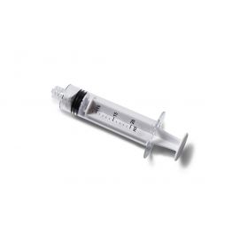 High-Pressure Polycarbonate Medication Syringe with Fixed Male Luer Lock Fitting, 20 mL, White