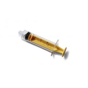 High-Pressure Polycarbonate Medication Syringe with Fixed Male Luer Lock Fitting, 20 mL, Yellow