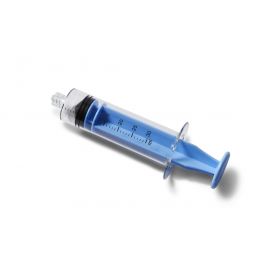 High-Pressure Polycarbonate Medication Syringe with Fixed Male Luer Lock Fitting, 30 mL, Blue
