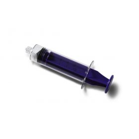 High-Pressure Polycarbonate Medication Syringe with Fixed Male Luer Lock Fitting, 30 mL, Purple