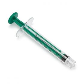 High-Pressure Polycarbonate Medication Syringe with Fixed Male Luer Lock Fitting, 3 mL, Dark Green