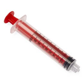Low-Pressure Medication Syringe with Fixed Luer Lock Fitting, 10 mL, Red
