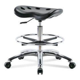 STOOL, ESD PU, MED, CHRM FT RING, ESD CASTER