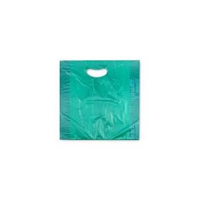 Merchandise Bag with Die-Cut Handles, 0.7 mil Thick, 16" x 4" x 24", Teal Green