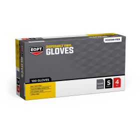 EQPT Powder-Free Vinyl Industrial Gloves,100 Count,Size S